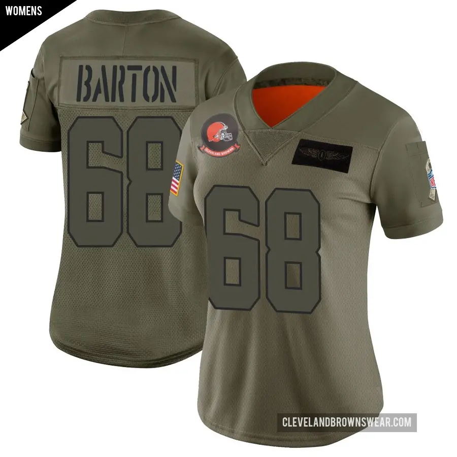 Women's Cleveland Browns ＃68 Jackson Barton Camo Limited 2019 Salute to Service Jersey