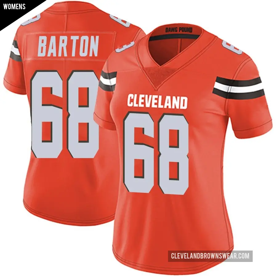 Women's Cleveland Browns ＃68 Jackson Barton Orange Limited Alternate Vapor Untouchable Jersey