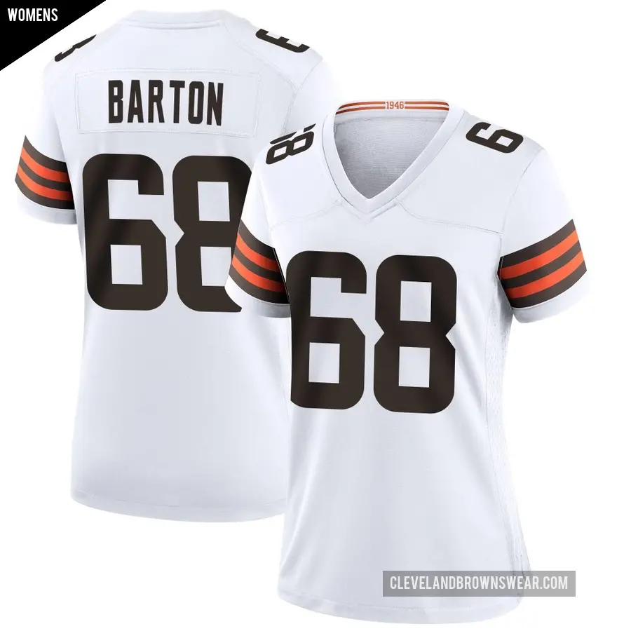 Women's Cleveland Browns ＃68 Jackson Barton White Game Jersey