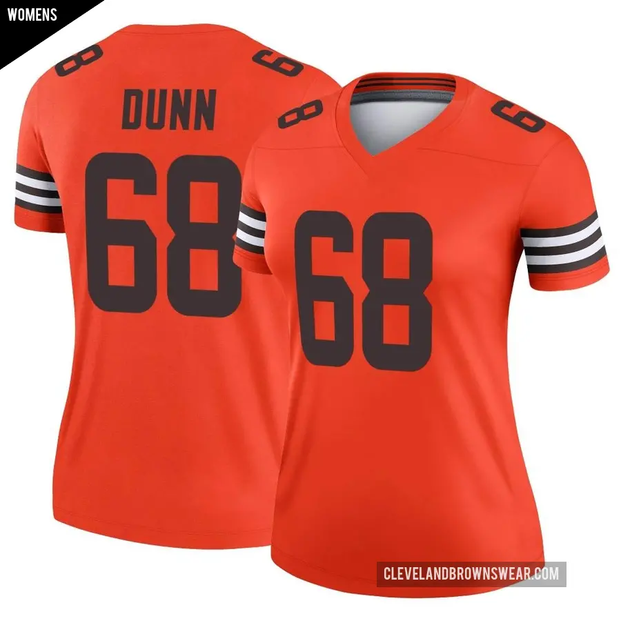 Women's Cleveland Browns ＃68 Michael Dunn Orange Legend Inverted Jersey