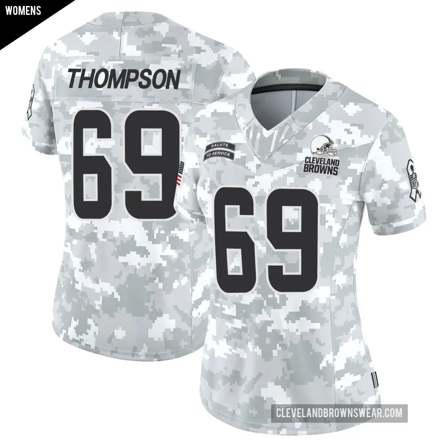 Women's Cleveland Browns ＃69 Lorenzo Thompson Arctic Camo Limited 2024 Salute to Service Jersey