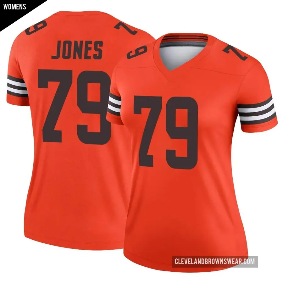 Women's Cleveland Browns ＃79 Dawand Jones Orange Legend Inverted Jersey