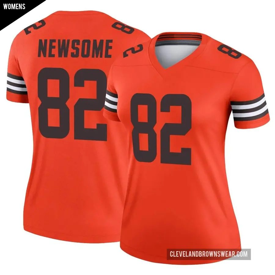 Women's Cleveland Browns ＃82 Ozzie Newsome Orange Legend Inverted Jersey