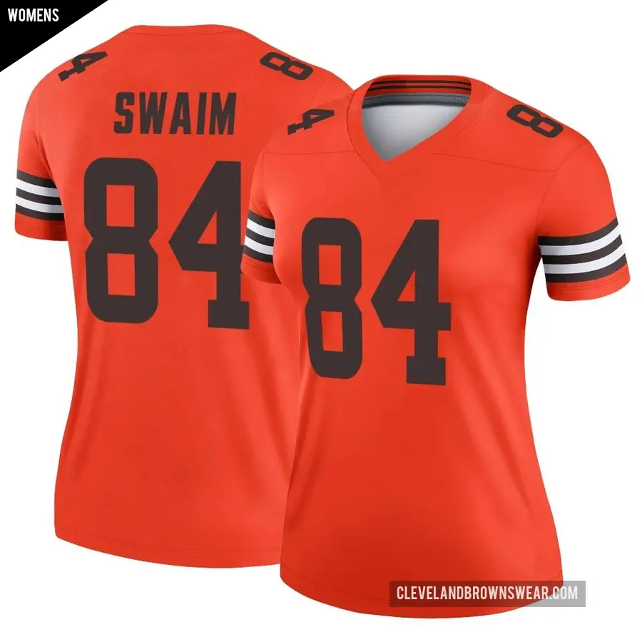Women's Cleveland Browns ＃84 Geoff Swaim Orange Legend Inverted Jersey