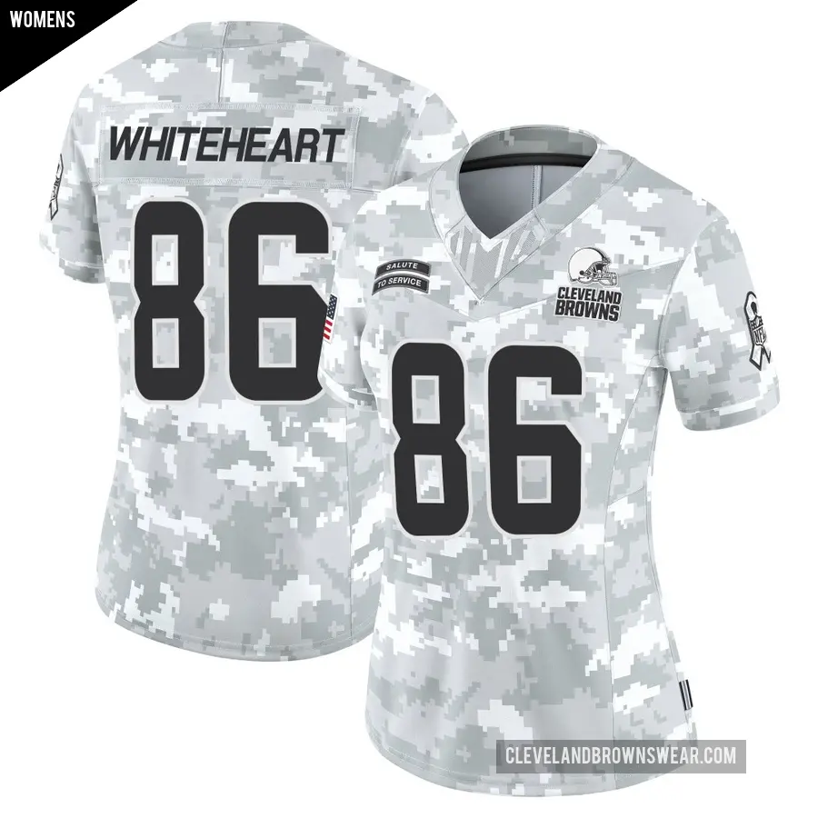Women's Cleveland Browns ＃86 Blake Whiteheart Arctic Camo Limited 2024 Salute to Service Jersey