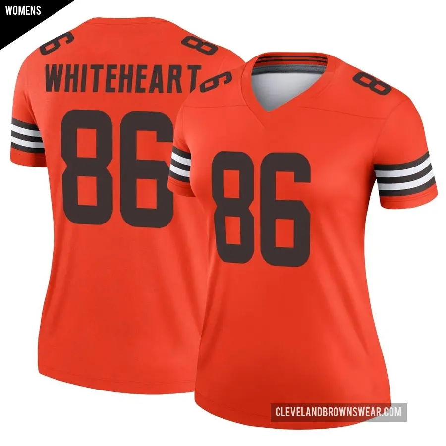 Women's Cleveland Browns ＃86 Blake Whiteheart Orange Legend Inverted Jersey