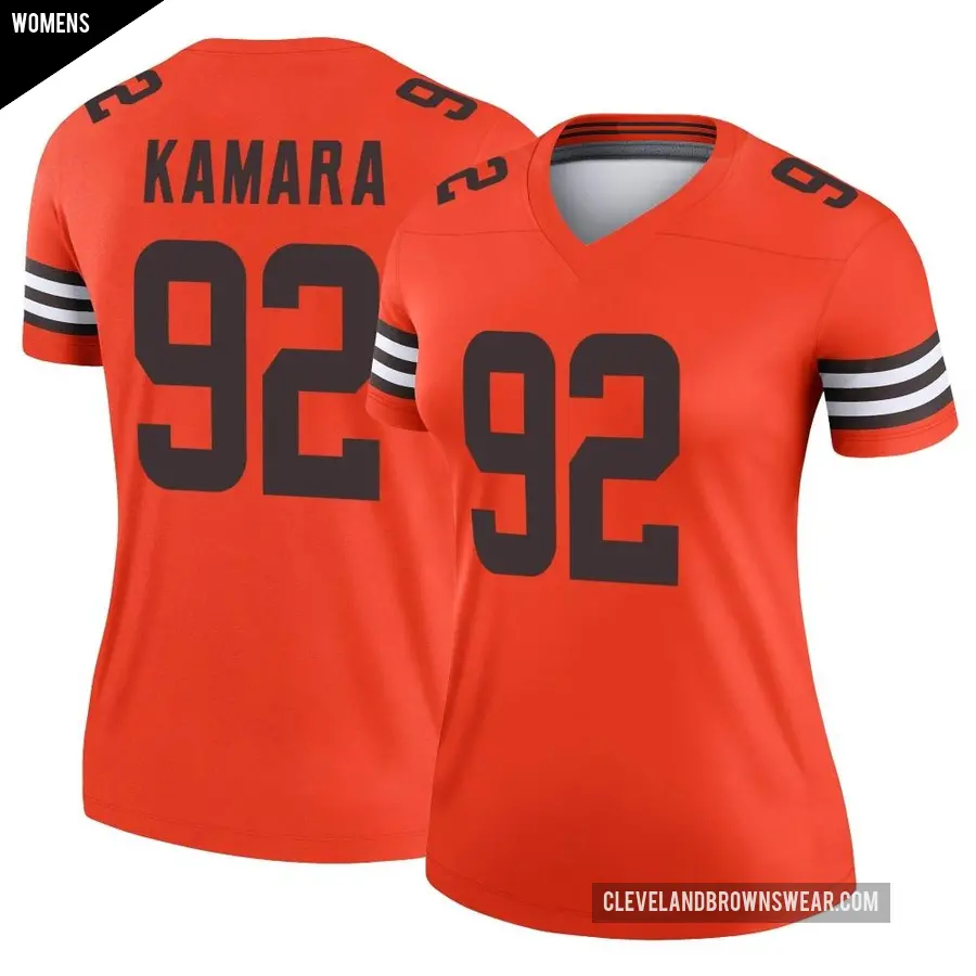 Women's Cleveland Browns ＃92 Sam Kamara Orange Legend Inverted Jersey