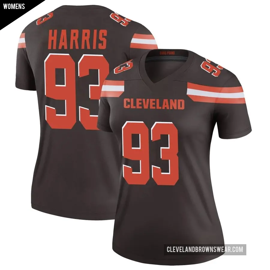 Women's Cleveland Browns ＃93 Shelby Harris Brown Legend Jersey