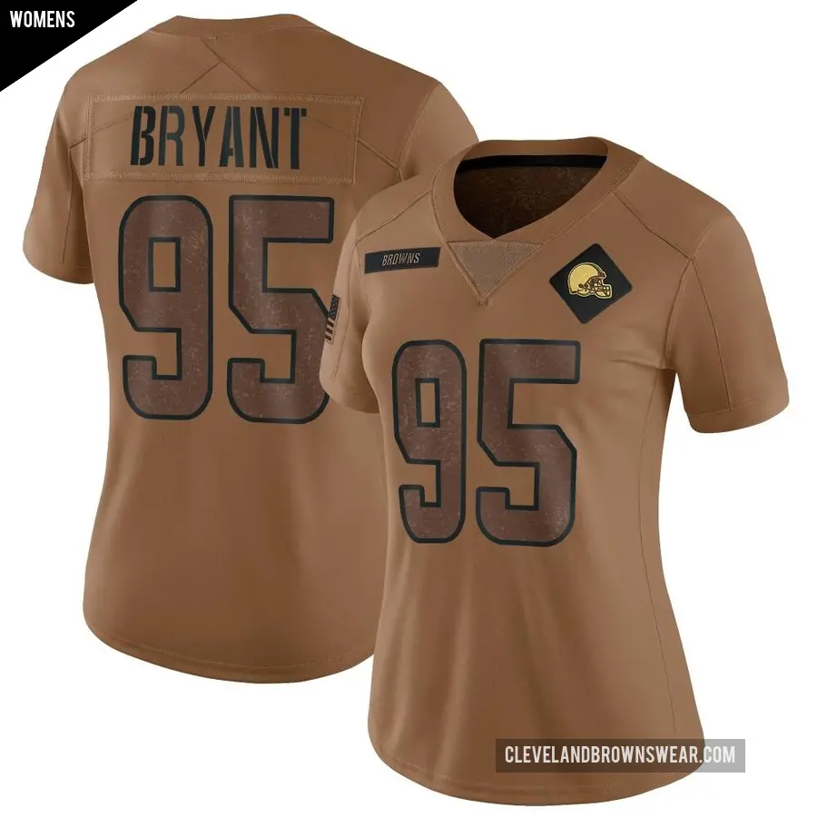 Women's Cleveland Browns ＃95 Armonty Bryant Brown Limited 2023 Salute To Service Jersey