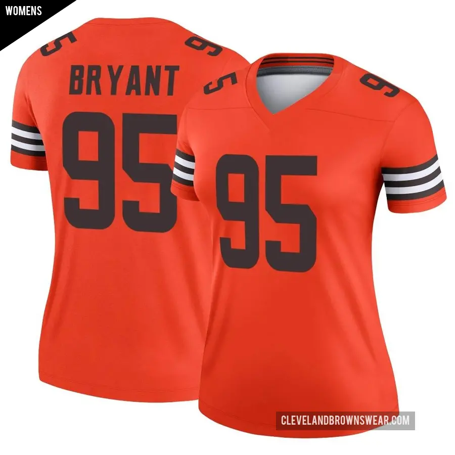 Women's Cleveland Browns ＃95 Armonty Bryant Orange Legend Inverted Jersey