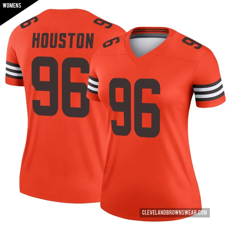 Women's Cleveland Browns ＃96 James Houston Orange Legend Inverted Jersey