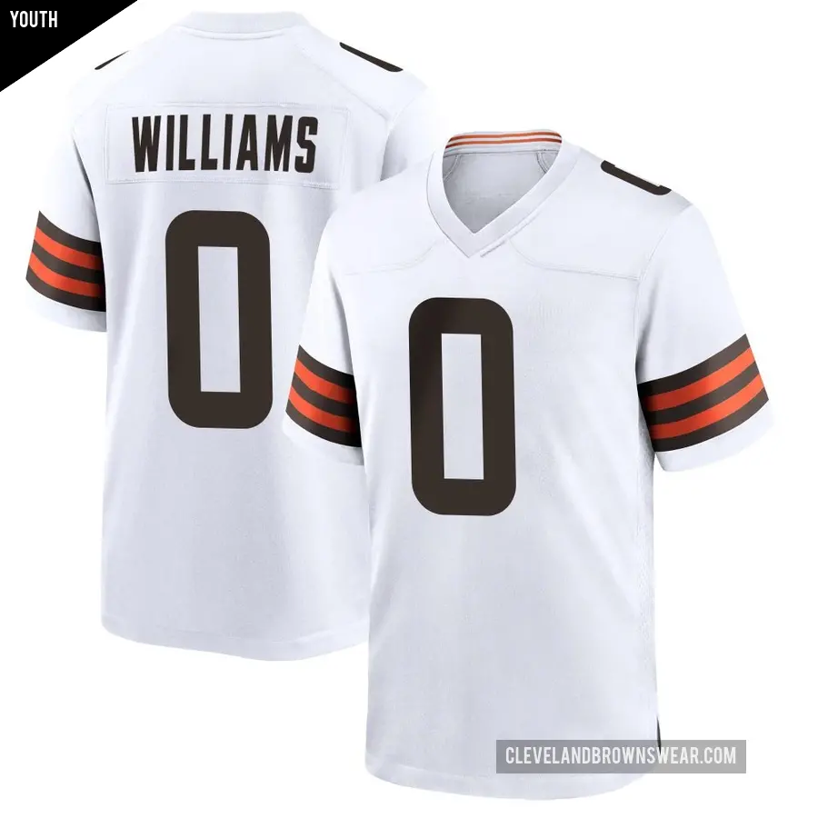 Youth Cleveland Browns ＃0 Bucky Williams White Game Jersey