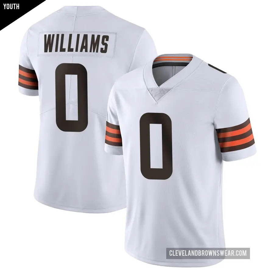 Youth Cleveland Browns ＃0 Bucky Williams White Limited Vapor Untouchable Jersey