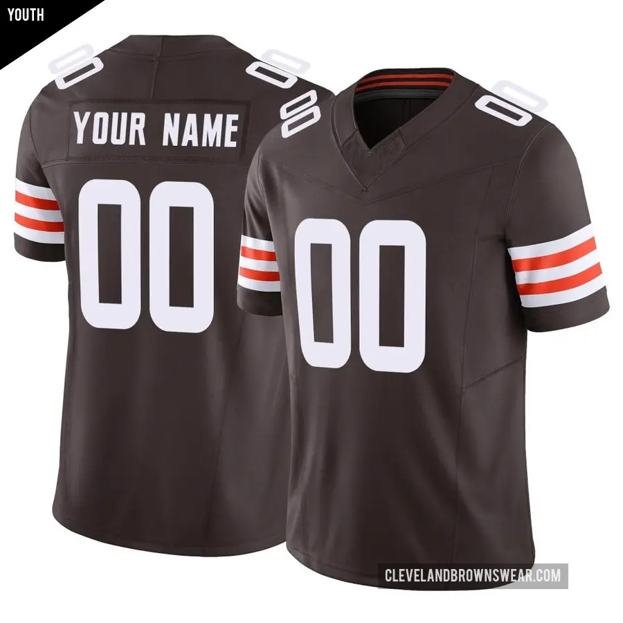 Youth Cleveland Browns ＃00 Custom Brown Limited Vapor F.U.S.E. Jersey