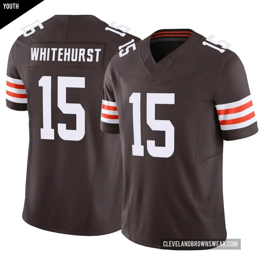 Youth Cleveland Browns ＃15 Charlie Whitehurst Brown Limited Vapor F.U.S.E. Jersey