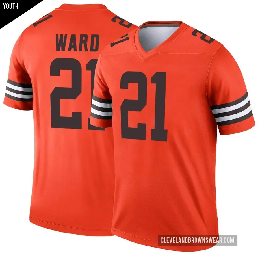 Youth Cleveland Browns ＃21 Denzel Ward Orange Legend Inverted Jersey