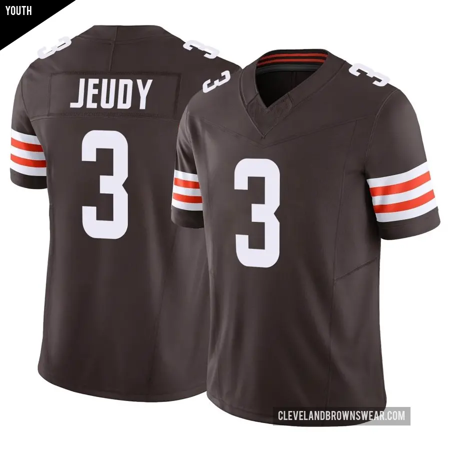 Youth Cleveland Browns ＃3 Jerry Jeudy Brown Limited Vapor F.U.S.E. Jersey
