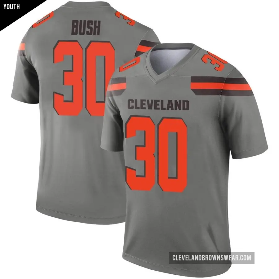 Youth Cleveland Browns ＃30 Devin Bush Legend Inverted Silver Jersey