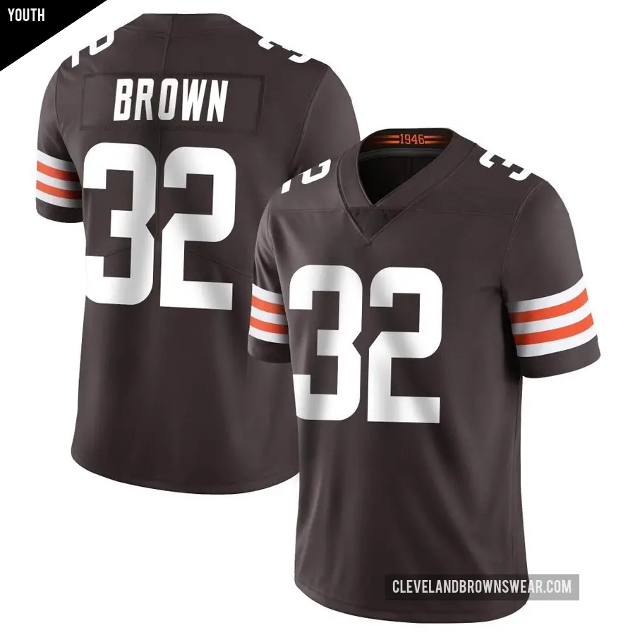 Youth Cleveland Browns ＃32 Jim Brown Brown Limited Team Color Vapor Untouchable Jersey