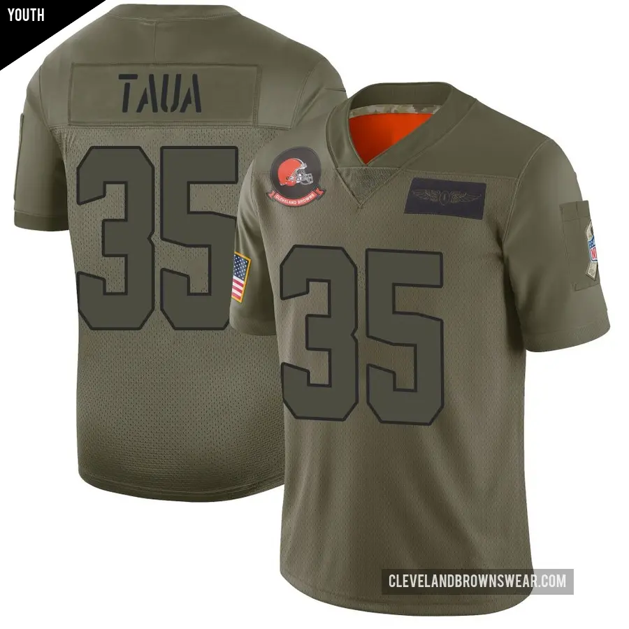 Youth Cleveland Browns ＃35 Toa Taua Camo Limited 2019 Salute to Service Jersey