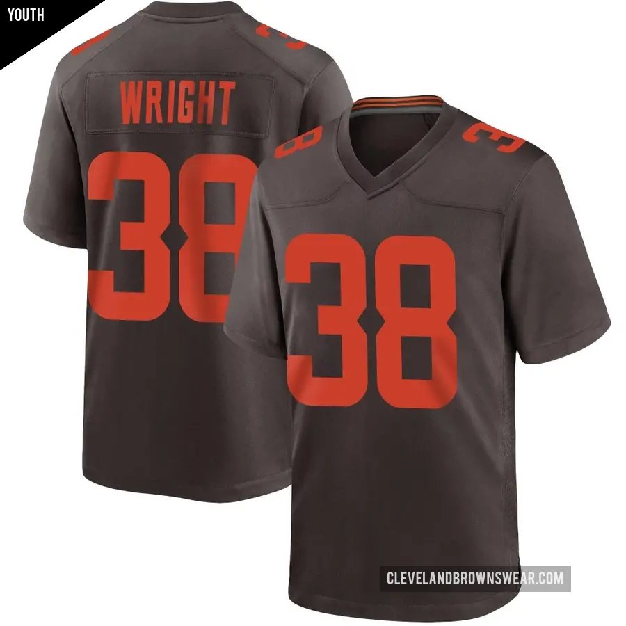 Youth Cleveland Browns ＃38 Winston Wright Brown Game Alternate Jersey