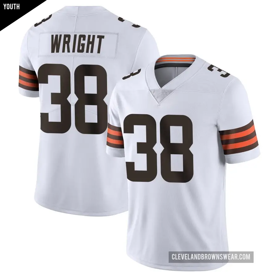 Youth Cleveland Browns ＃38 Winston Wright White Limited Vapor Untouchable Jersey