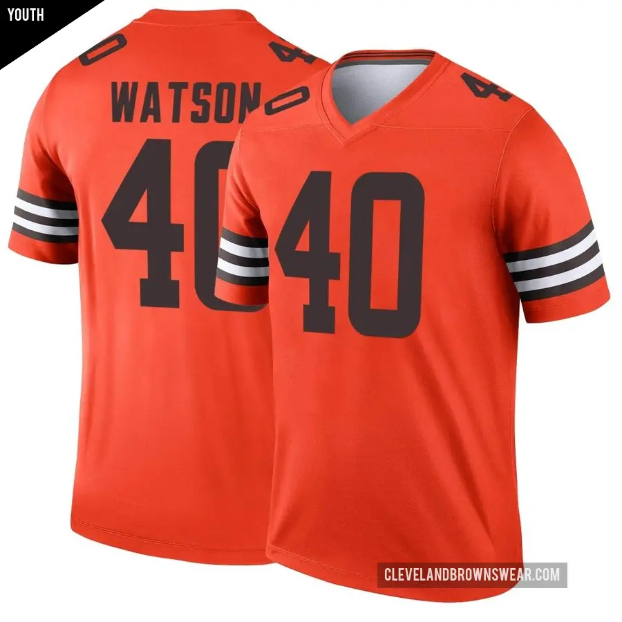 Youth Cleveland Browns ＃40 Nathaniel Watson Orange Legend Inverted Jersey