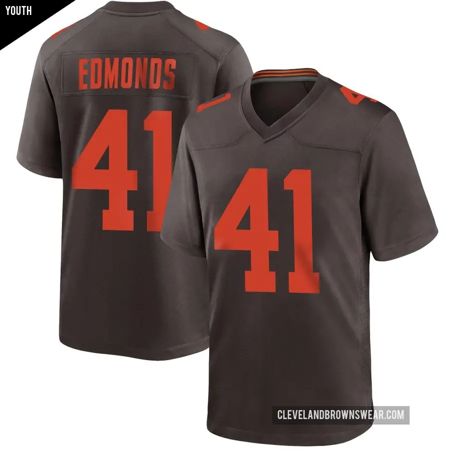Youth Cleveland Browns ＃41 Christopher Edmonds Brown Game Alternate Jersey