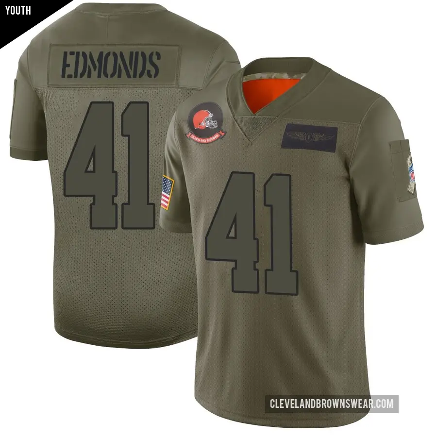 Youth Cleveland Browns ＃41 Christopher Edmonds Camo Limited 2019 Salute to Service Jersey