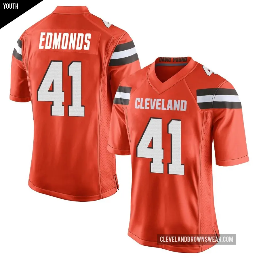 Youth Cleveland Browns ＃41 Christopher Edmonds Orange Game Alternate Jersey