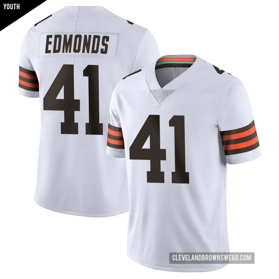 Youth Cleveland Browns ＃41 Christopher Edmonds White Limited Vapor Untouchable Jersey