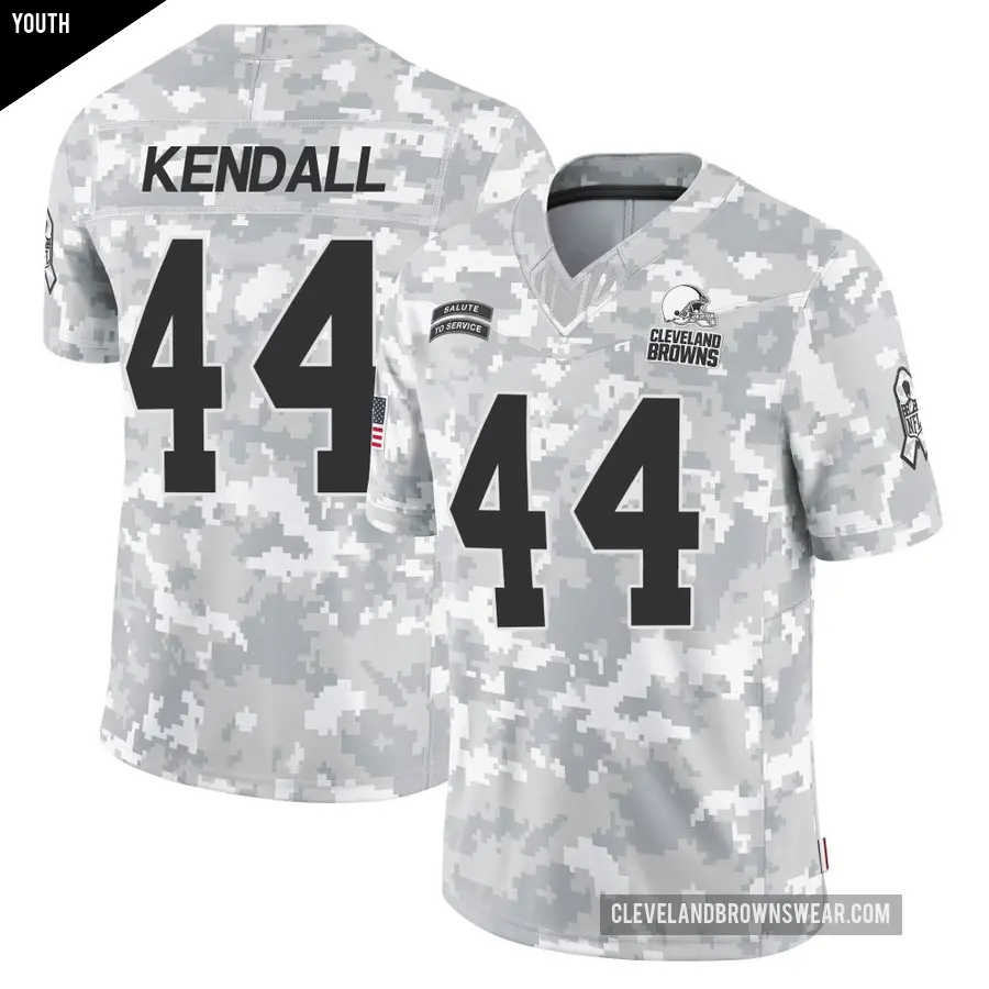 Youth Cleveland Browns ＃44 Anthony Kendall Arctic Camo Limited 2024 Salute to Service Jersey