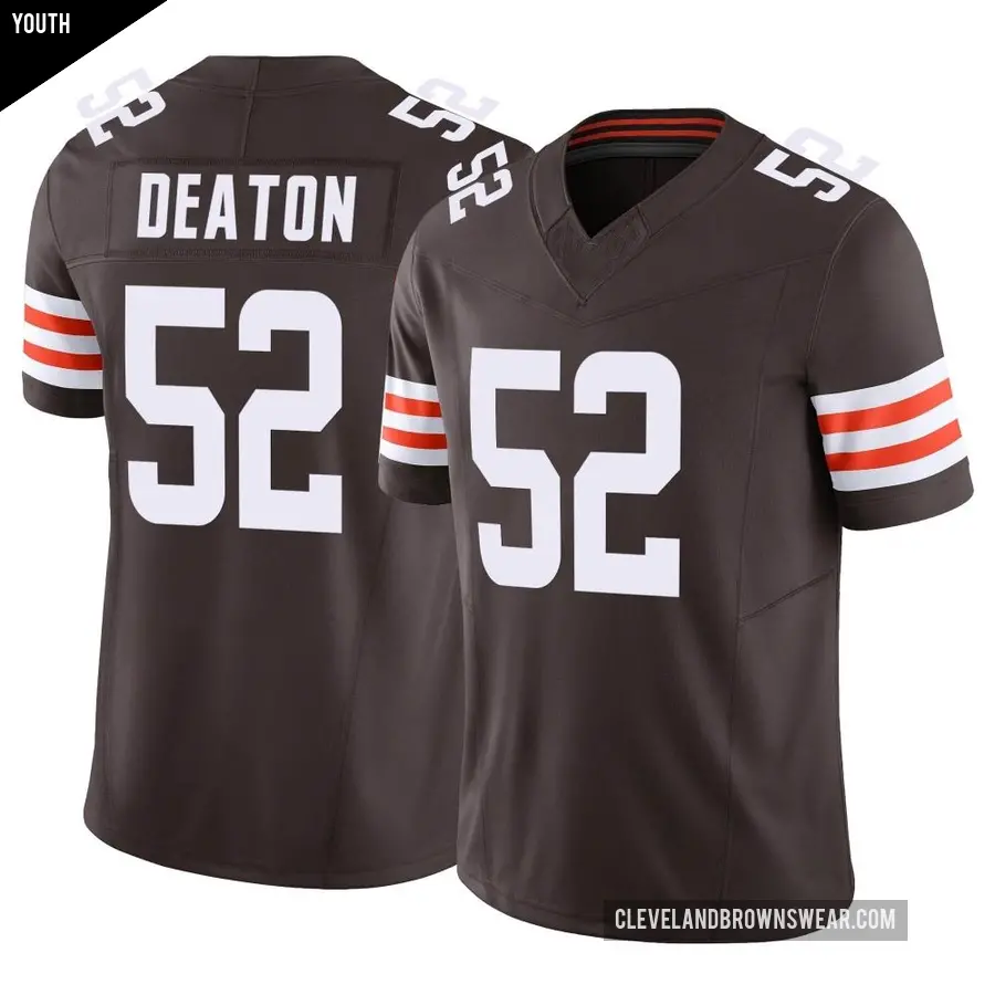 Youth Cleveland Browns ＃52 Dawson Deaton Brown Limited Vapor F.U.S.E. Jersey