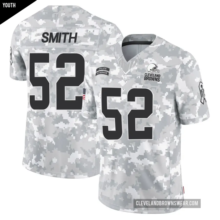 Youth Cleveland Browns ＃52 Elerson G. Smith Arctic Camo Limited 2024 Salute to Service Jersey