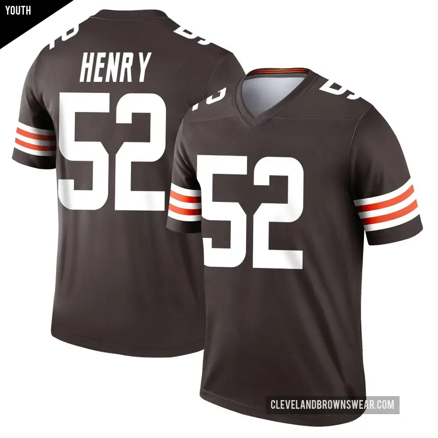 Youth Cleveland Browns ＃52 KJ Henry Brown Legend Jersey