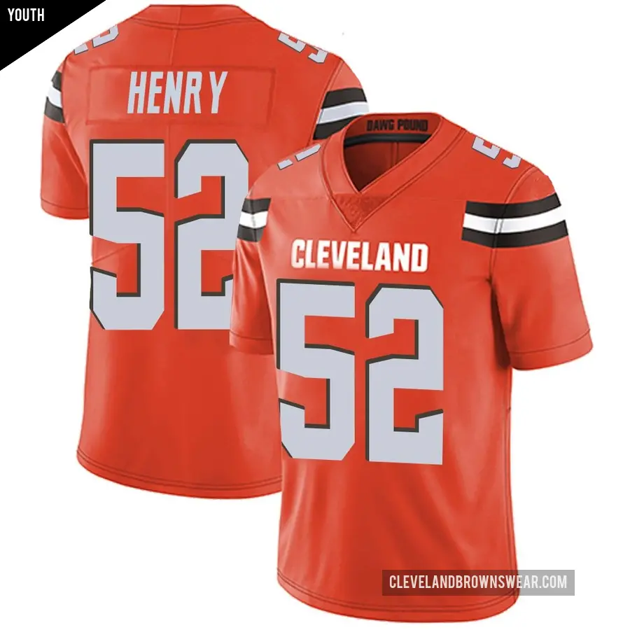 Youth Cleveland Browns ＃52 KJ Henry Orange Limited Alternate Vapor Untouchable Jersey