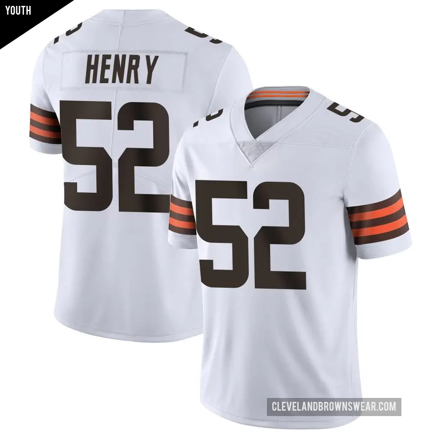 Youth Cleveland Browns ＃52 KJ Henry White Limited Vapor Untouchable Jersey