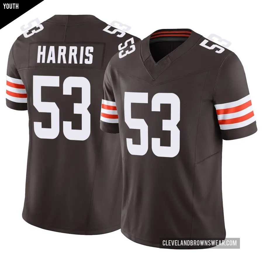 Youth Cleveland Browns ＃53 Nick Harris Brown Limited Vapor F.U.S.E. Jersey