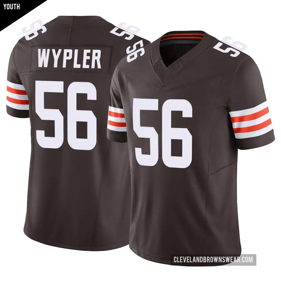 Youth Cleveland Browns ＃56 Luke Wypler Brown Limited Vapor F.U.S.E. Jersey