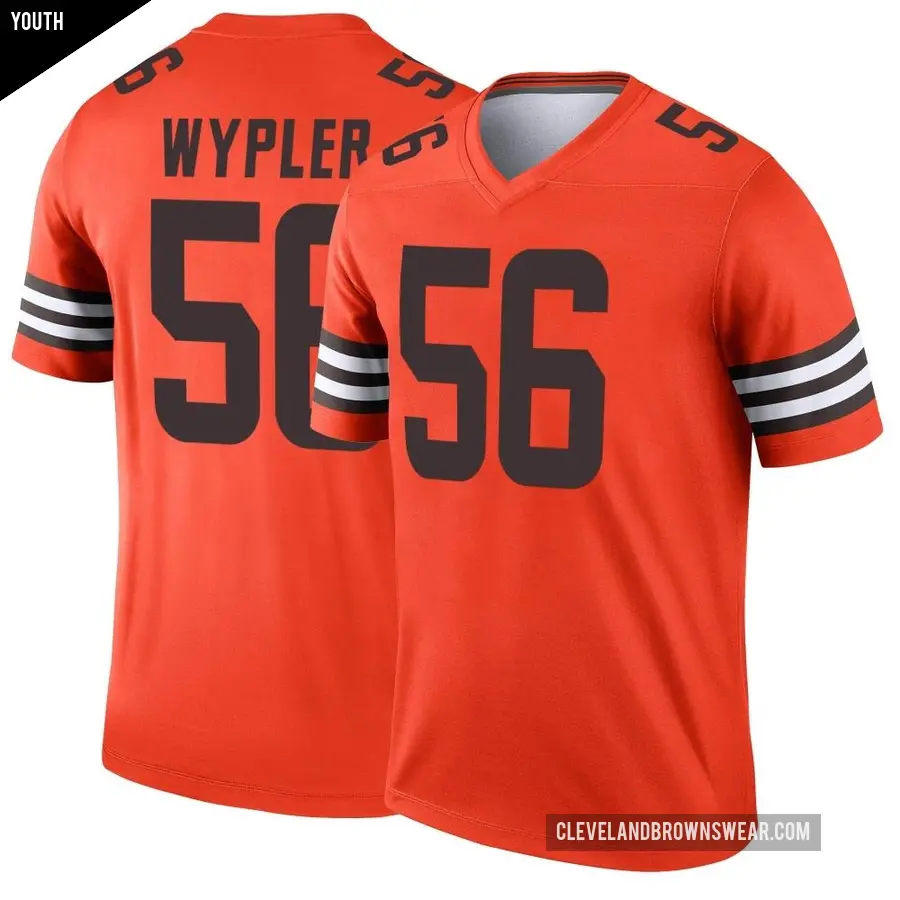 Youth Cleveland Browns ＃56 Luke Wypler Orange Legend Inverted Jersey