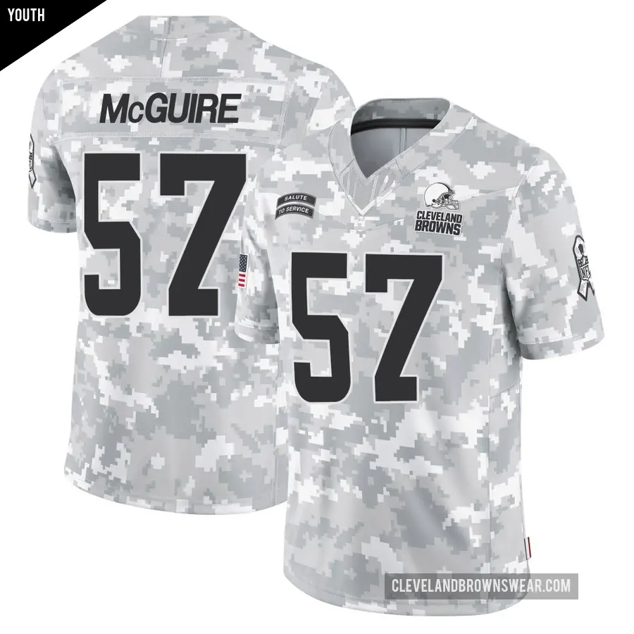 Youth Cleveland Browns ＃57 Isaiah McGuire Arctic Camo Limited 2024 Salute to Service Jersey