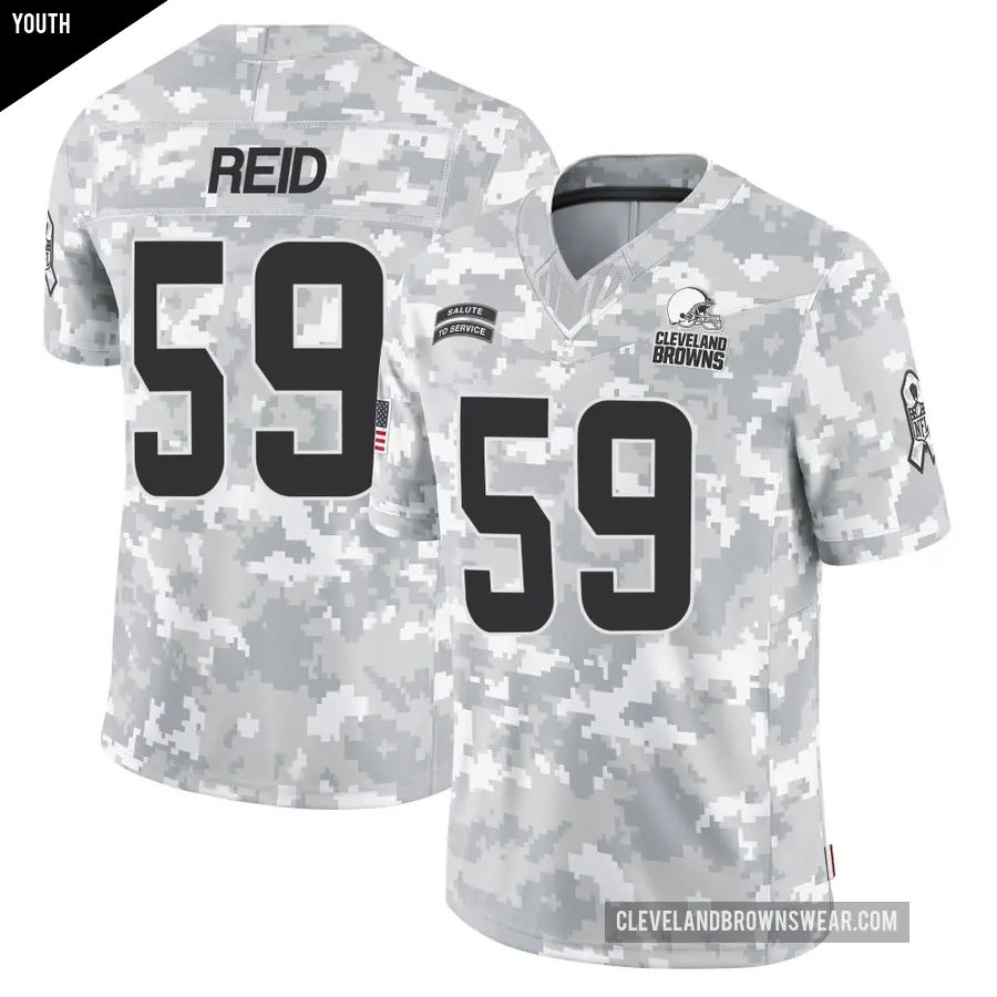 Youth Cleveland Browns ＃59 Winston Reid Arctic Camo Limited 2024 Salute to Service Jersey
