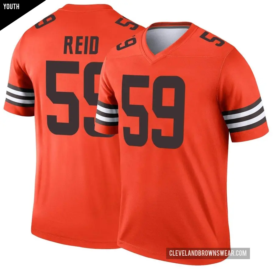 Youth Cleveland Browns ＃59 Winston Reid Orange Legend Inverted Jersey