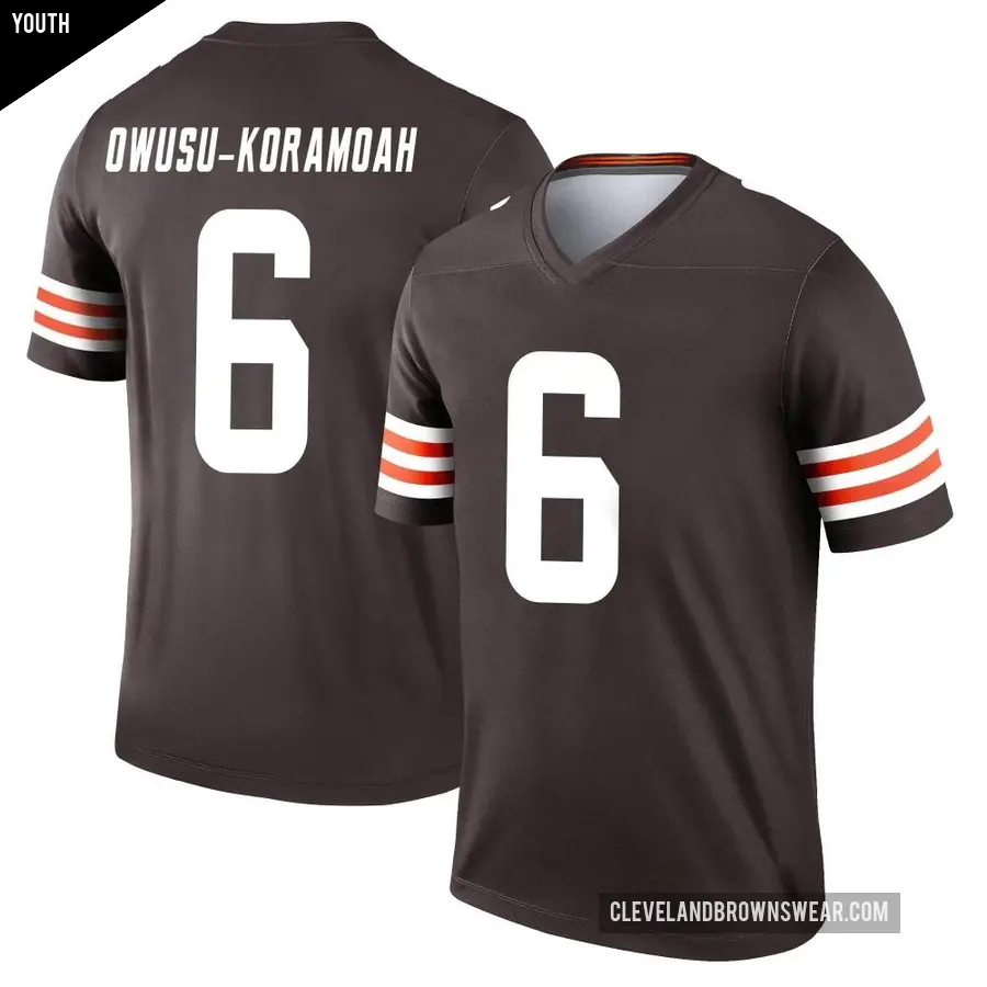 Youth Cleveland Browns ＃6 Jeremiah Owusu-Koramoah Brown Legend Jersey