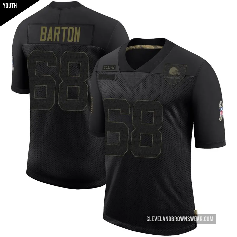 Youth Cleveland Browns ＃68 Jackson Barton Black Limited 2020 Salute To Service Jersey