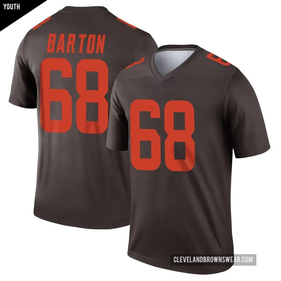 Youth Cleveland Browns ＃68 Jackson Barton Brown Legend Alternate Jersey