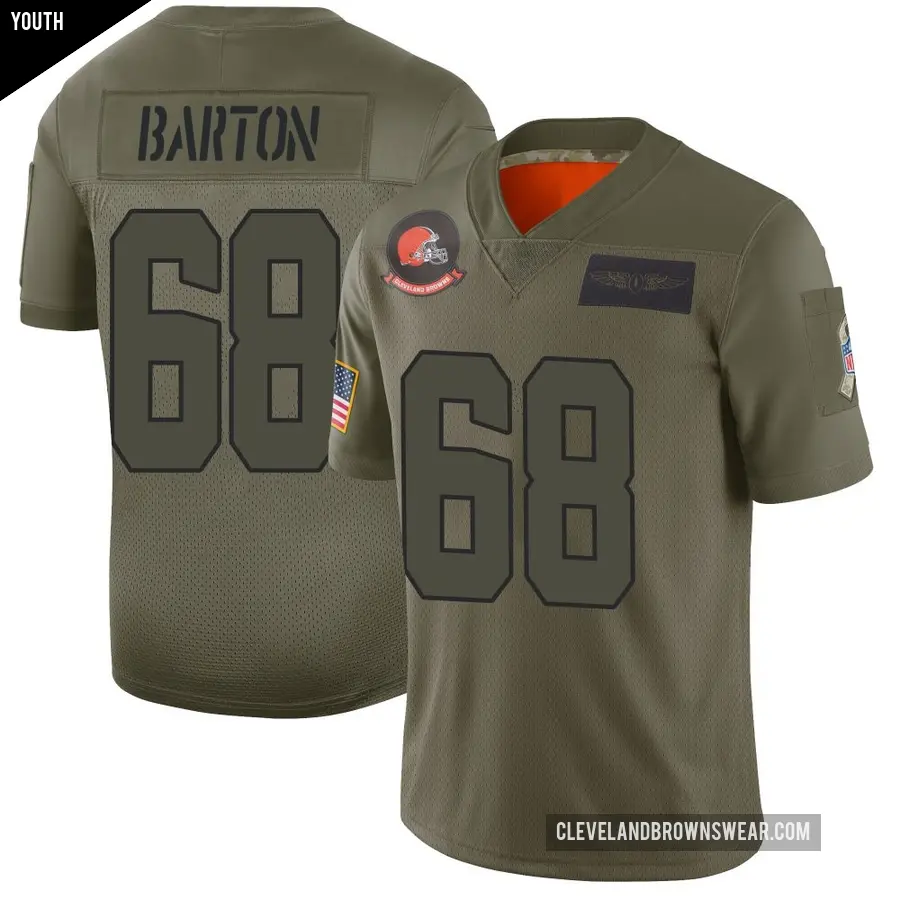 Youth Cleveland Browns ＃68 Jackson Barton Camo Limited 2019 Salute to Service Jersey