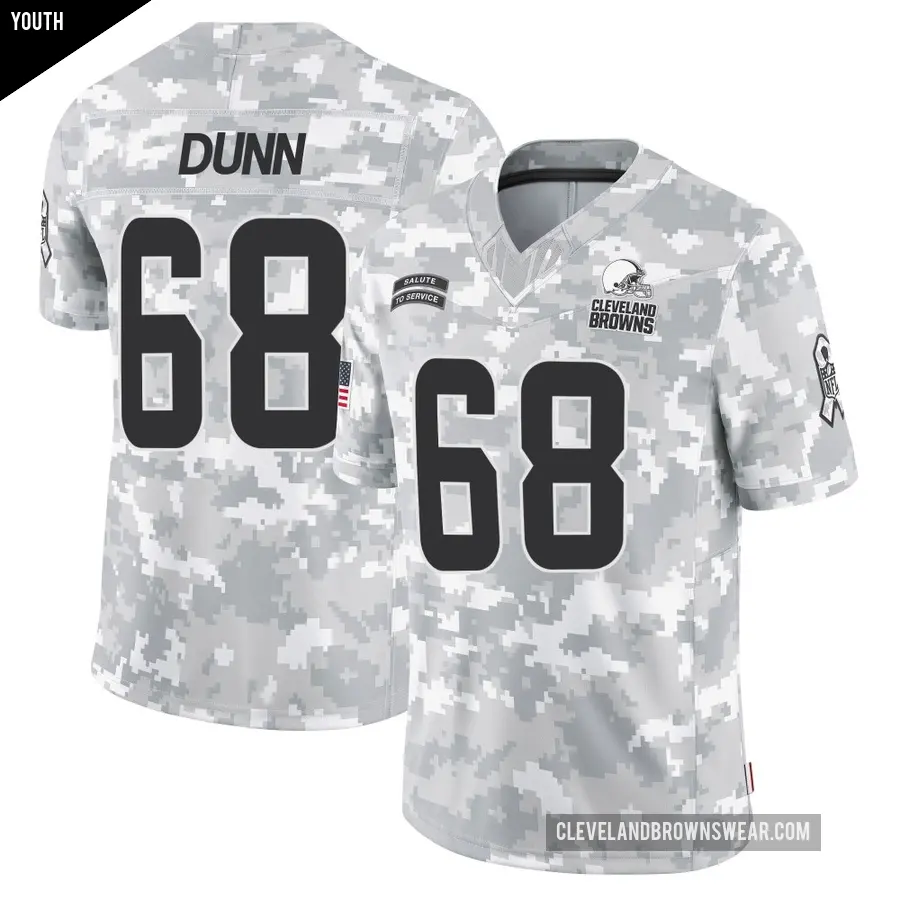 Youth Cleveland Browns ＃68 Michael Dunn Arctic Camo Limited 2024 Salute to Service Jersey