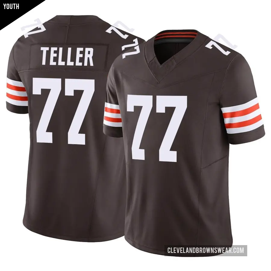 Youth Cleveland Browns ＃77 Wyatt Teller Brown Limited Vapor F.U.S.E. Jersey