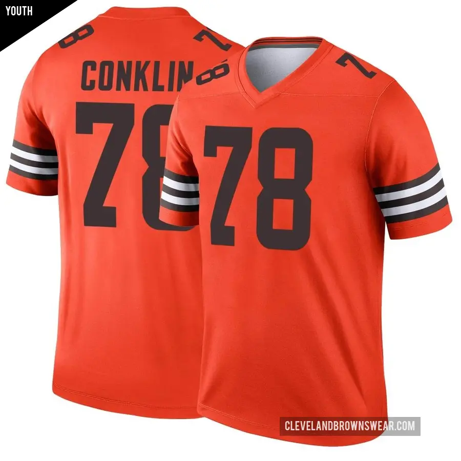 Youth Cleveland Browns ＃78 Jack Conklin Orange Legend Inverted Jersey
